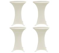 vidaXL Standing Table Cover Ø60 cm Cream Stretch 4 pcs