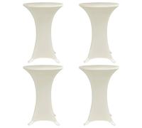 vidaXL 4x Standing Table Cover Ø80cm Cream Stretch Party Tableware Slipcovers