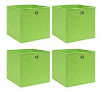vidaXL 4x Storage Boxes Green Fabric Foldable Garden Chests Cases Organisers