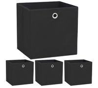 vidaXL 4x Storage Boxes Non-woven Fabric 32x32x32cm Black Cabinet Chest Bin