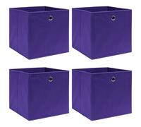 vidaXL 4x Storage Boxes Non-woven Fabric Purple Storage Chest Pack Box Set
