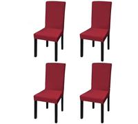 vidaXL 4x Straight Stretchable Chair Cover Bordeaux Universal Seat Slipcover