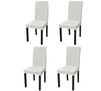 vidaXL 4x Straight Stretchable Chair Cover Cream Universal Seat Slipcover