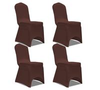 vidaXL 4x Stretch Chair Covers Brown Seat Protector Dining Room Party Wedding