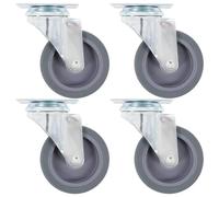 vidaXL 4x Swivel Casters 75mm Rubber Furniture Drawer Box Bed Trolley Wheel