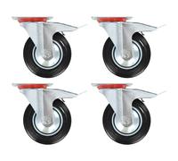 vidaXL 4x Swivel Casters with Double Brakes 160mm Wheels Trolley Furniture