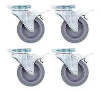 vidaXL 4x Swivel Casters with Double Brakes 75mm Drawer Box Bed Trolley Wheel