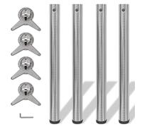 vidaXL 4x Table Legs Brushed Nickel 710mm Height Adjustable Feet Replacement vid