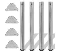 vidaXL 4x Table Legs Brushed Nickel 710mm Height Adjustable Worktop Desk Foot