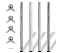 vidaXL 4x Table Legs Chrome 870mm Height Adjustable Spare Feet Replacement