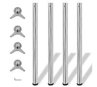 vidaXL 4x Table Legs Chrome 870mm Height Adjustable Spare Feet Replacement vidaX