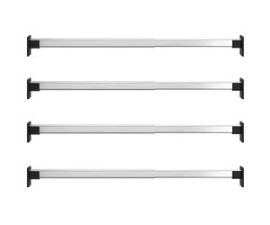 vidaXL 4x Telescopic Wardrobe Rails Silver 58-100 cm Wardrobe Hanging Rail