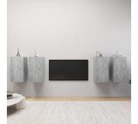 vidaXL 4x TV Cabinets Concrete Grey 30.5x30x60 cm Chipboard Hanging TV Cabinet