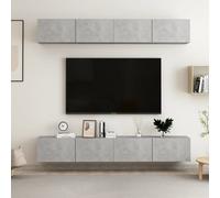 vidaXL 4x TV Cabinets Concrete Grey Engineered Wood Hanging TV Stand Cabinet