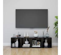 vidaXL 4x TV Cabinets High Gloss Black 37x35x37 cm Chipboard Unit Furniture