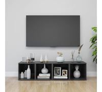 vidaXL 4x TV Cabinets High Gloss Grey 37x35x37 cm Chipboard Unit Furniture