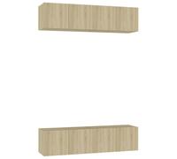 vidaXL 4x TV Cabinets Sonoma Oak Chipboard Home Furniture TV Stand Cabinet