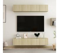 Vidaxl Tv Cabinets 4 Pcs Sonoma Oak 80X30X30 Cm Engineered Wood