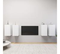 vidaXL 4x TV Cabinets White 30.5x30x60 cm Chipboard Hanging TV Cabinet Unit