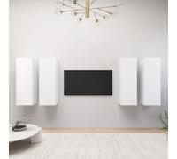 vidaXL 4x TV Cabinets White 30.5x30x90 cm Engineered Wood Hanging TV Cabinet