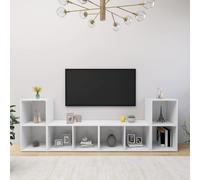 vidaXL 4x TV Cabinets White Chipboard Home Furniture TV Stand Cabinet Unit