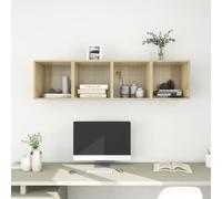 vidaXL 4x Wall Cabinets Sonoma Oak Engineered Wood Storage Hanging Cabinet