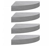 Vidaxl Wall Corner Shelves 4 Pcs Concrete Grey 25X25X3.8 Cm Mdf