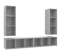 vidaXL 4x Wall Mounted TV Cabinets Concrete Grey Engineered Wood TV Stand