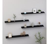 Vidaxl Wall Shelves 4 Pcs Black 80X9X3 Cm