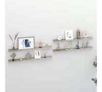 vidaXL 4x Wall Shelves Concrete Grey 100x9x3 cm Hanging Display Racks Home