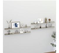 vidaXL 4x Wall Shelves Concrete Grey 115x9x3 cm Hanging Display Racks Home
