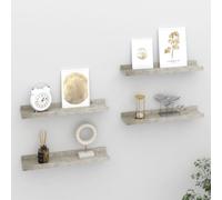vidaXL 4x Wall Shelves Concrete Grey 40x9x3 cm Hanging Display Racks Home