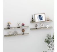 vidaXL 4x Wall Shelves Concrete Grey 80x9x3 cm Hanging Display Racks Home