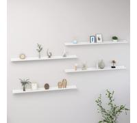 Vidaxl Wall Shelves 4 Pcs High Gloss White 115X9X3 Cm
