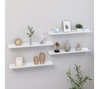 vidaXL Wall Shelves 4 pcs High Gloss White 60x9x3 cm UK GF0