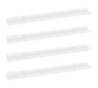 vidaXL Wall Shelves 4 pcs High Gloss White 80x9x3 cm