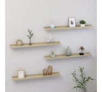 vidaXL Wall Shelves 4 pcs Sonoma Oak 80x9x3 cm LSO UK