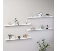 Vidaxl Wall Shelves 4 Pcs White 100X9X3 Cm