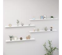 vidaXL 4x Wall Shelves White 115x9x3 cm Hanging Display Racks Furniture Home