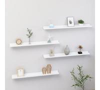 vidaXL 4x Wall Shelves White 80x9x3 cm Hanging Display Racks Furniture Home