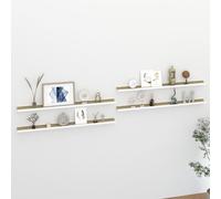 vidaXL Wall Shelves 4 pcs White and Sonoma Oak 115x9x3 cm UK GF0