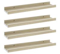 vidaXL 4x Wall Shelves White and Sonoma Oak 40x9x3 cm Hanging Display Racks
