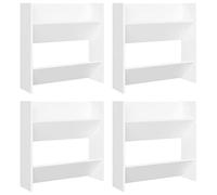 vidaXL 4x Wall Shoe Cabinets Wardrobe Storage Shoe Organiser Rack Shelf Wall-Mounted Hanging Shoe Cabinet Household Supplies Chipboard White