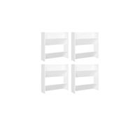 vidaXL 4x Wall Shoe Cabinets Wardrobe Storage Shoe Organiser Rack Shelf Wall-Mounted Hanging Shoe Cabinet Household Supplies Chipboard White