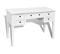VidaXL 5-Drawer Writing Desk - White | Home Workstation