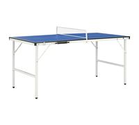 Ping Pong Table 152x76x66cm Blue MDF Steel Foldable Mobile Net Included Compact