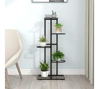vidaXL 5-Floor Flower Stand 43x22x98 cm Black Metal UK HOT