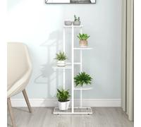 vidaXL 5-Floor Flower Stand White Metal Indoor Flower Plant Display Shelf Rack
