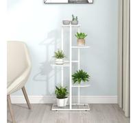 vidaXL 5-Floor Flower Stand 43x22x98 cm White Metal UK HOT