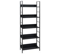 vidaXL 5-Layer Book Shelf Standing Shelf Bookshelf Book Cabinet Rack Storage Household Kitchen Shelf Home Organiser Black 60x27.6x158.5cm Chipboard